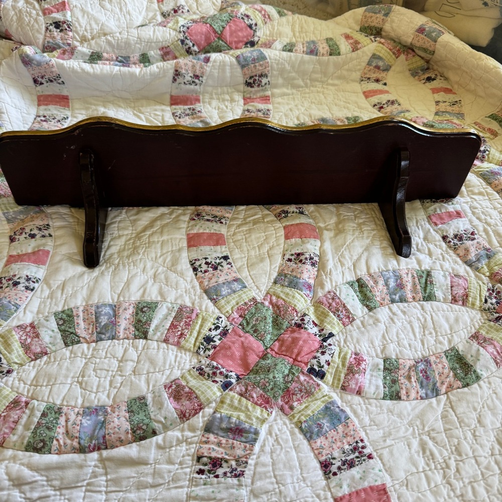 Scalloped Wood Wall Shelf Gold Trim Plate Rail Display Ledge Dark Academia